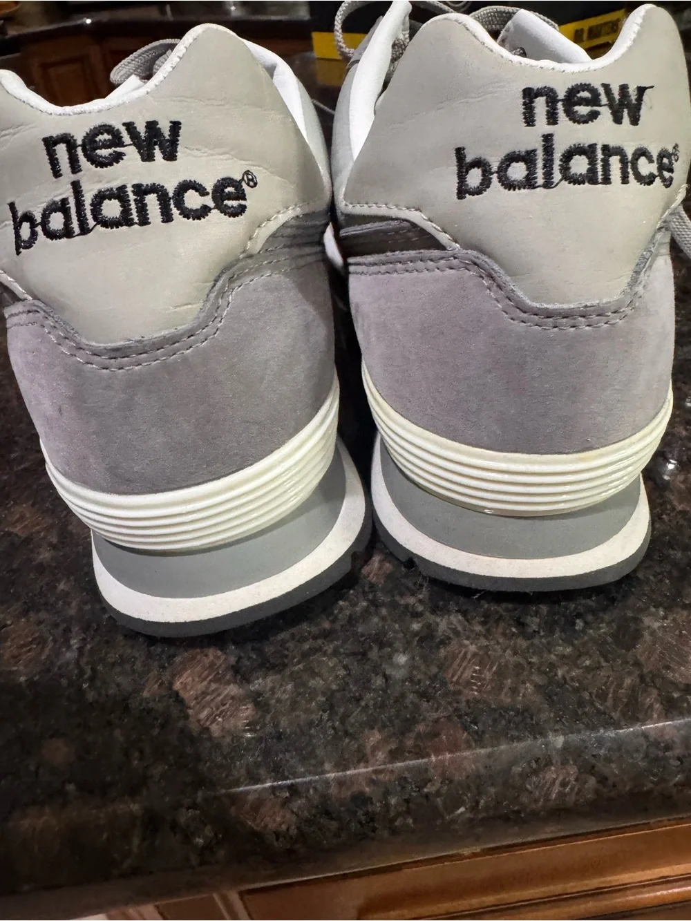 New Balance Gray Suede & Leather Lace-Up Sneakers